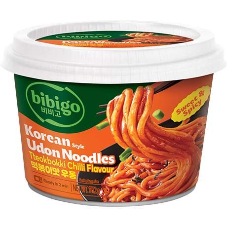 Korejski udon rezanci z okusom tteokbokki čili 187 Korejski udon rezanci z okusom Topokki čili 187,2g BIBIGO - slika 1