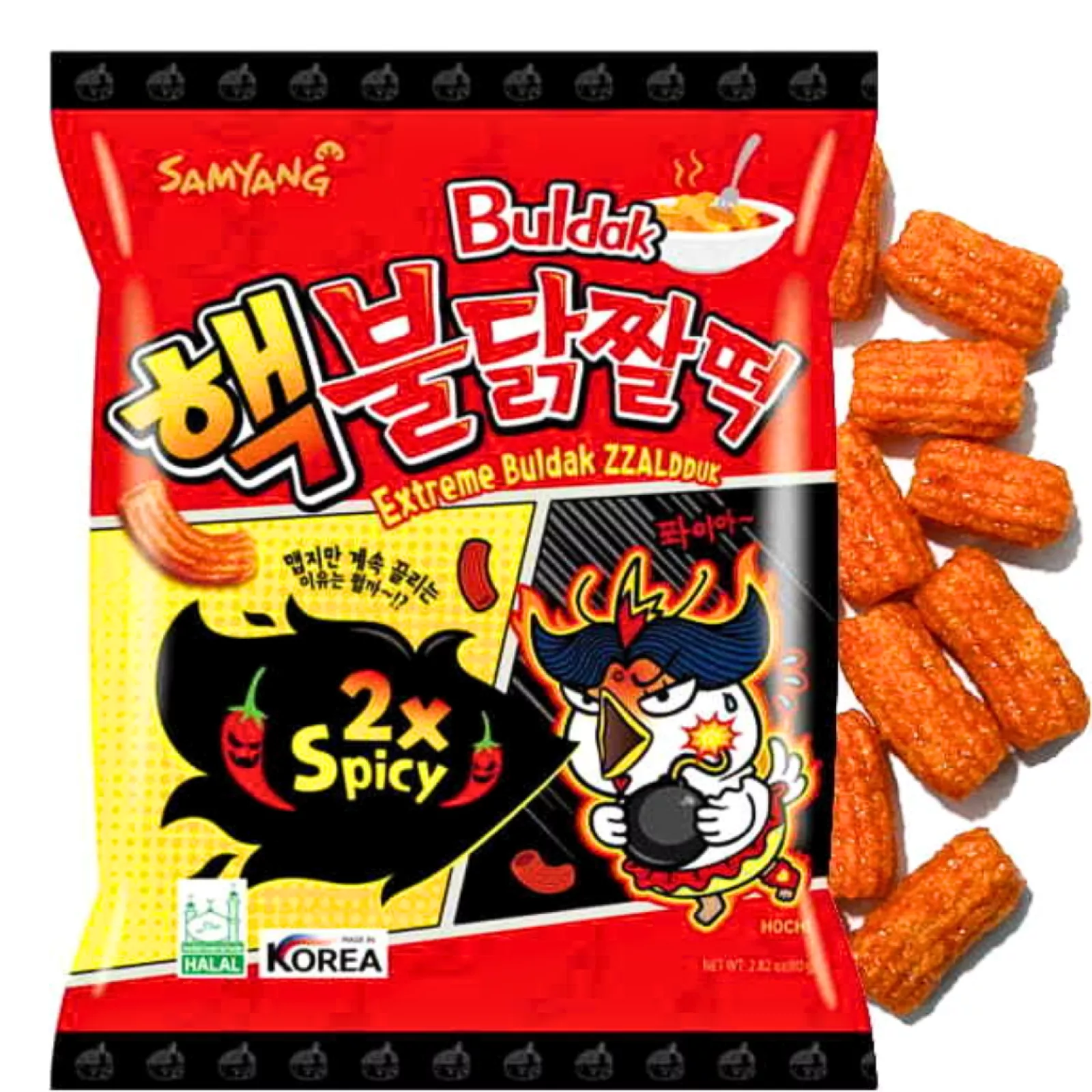 sam-yang-zzaldduk-2x-spicy-crispy-snack-24x80g-kr-1709298809-6d9fc4 Prigrizek Zzaldduk (2x eksta pekoče) 80g SAMYANG - slika 1